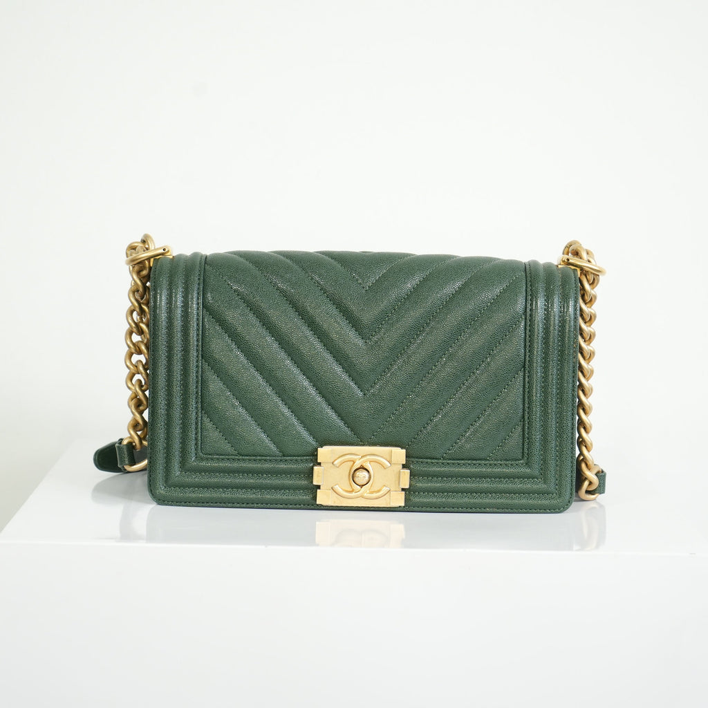 Chanel Dark Green Boy Bag