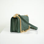 Chanel Dark Green Boy Bag