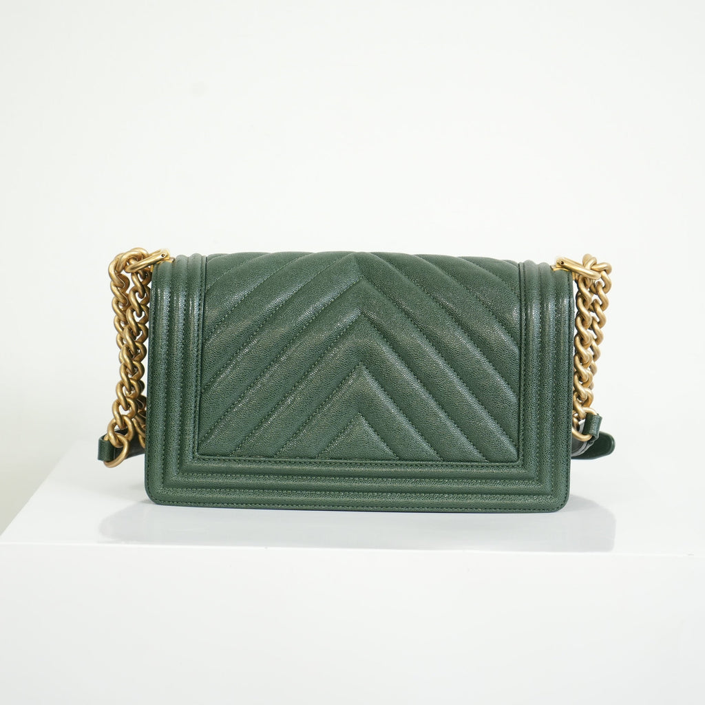 Chanel Dark Green Boy Bag