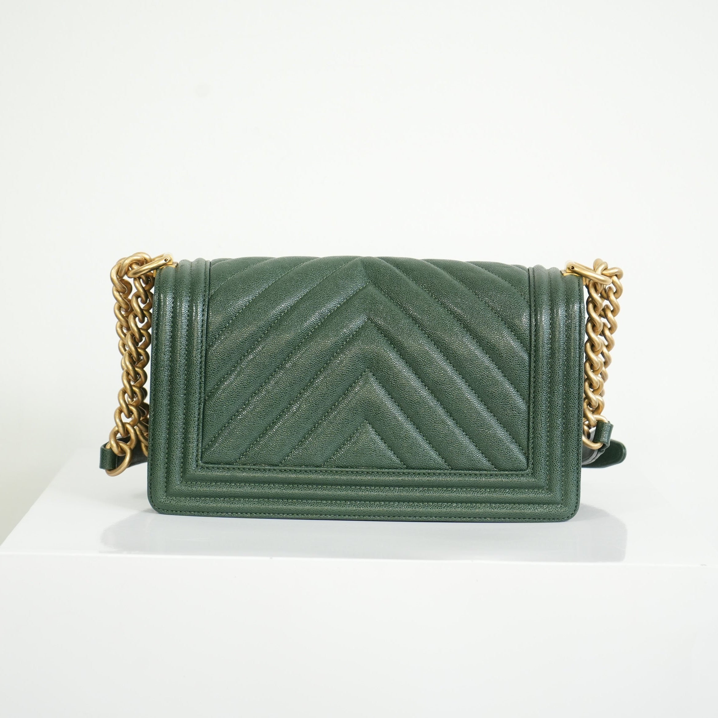 Chanel Dark Green Boy Bag