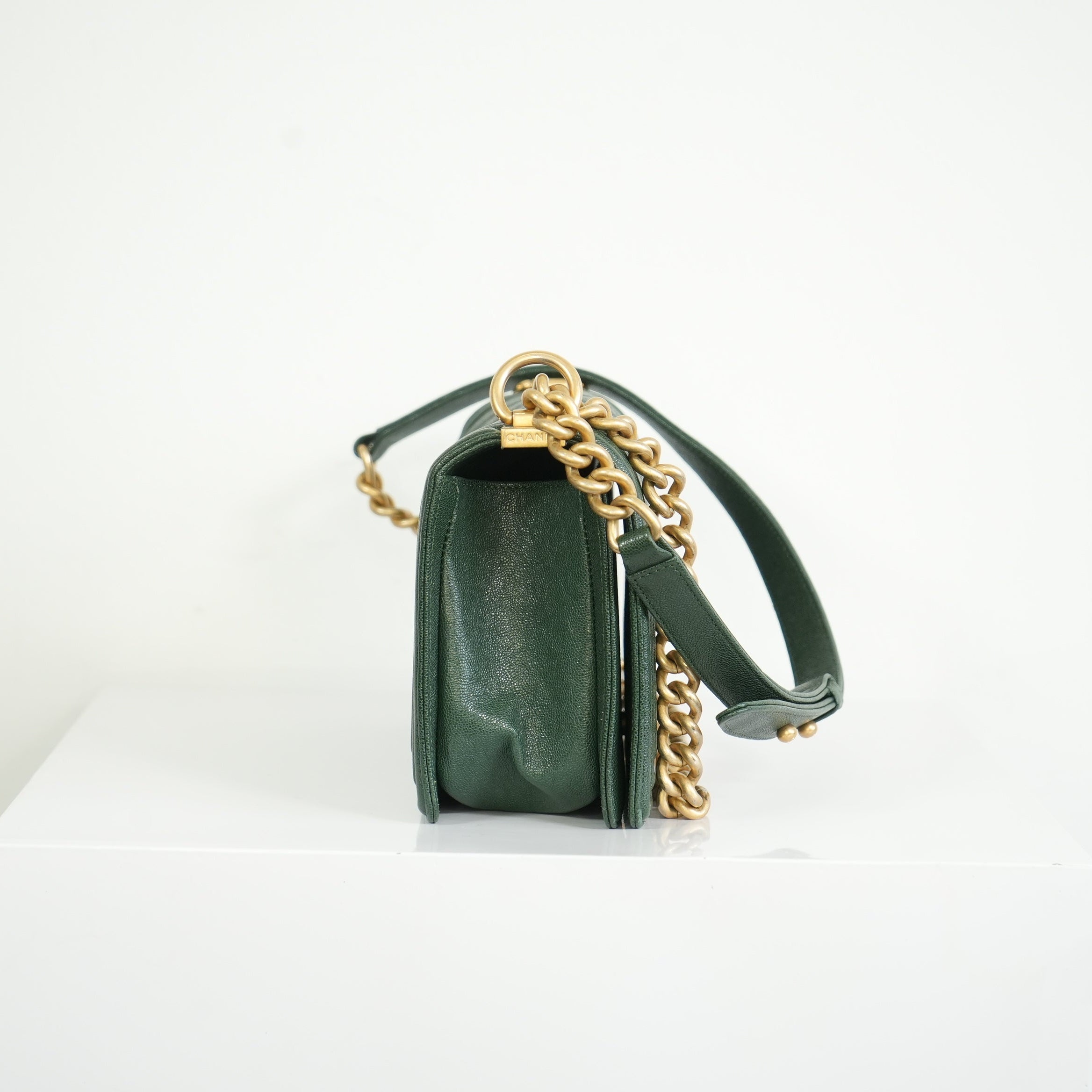 Chanel Dark Green Boy Bag