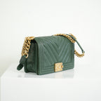 Chanel Dark Green Boy Bag