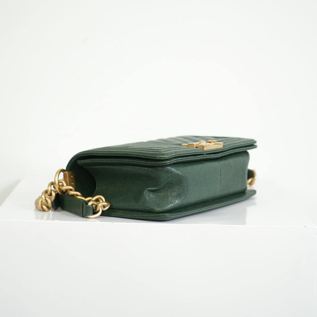 Chanel Dark Green Boy Bag