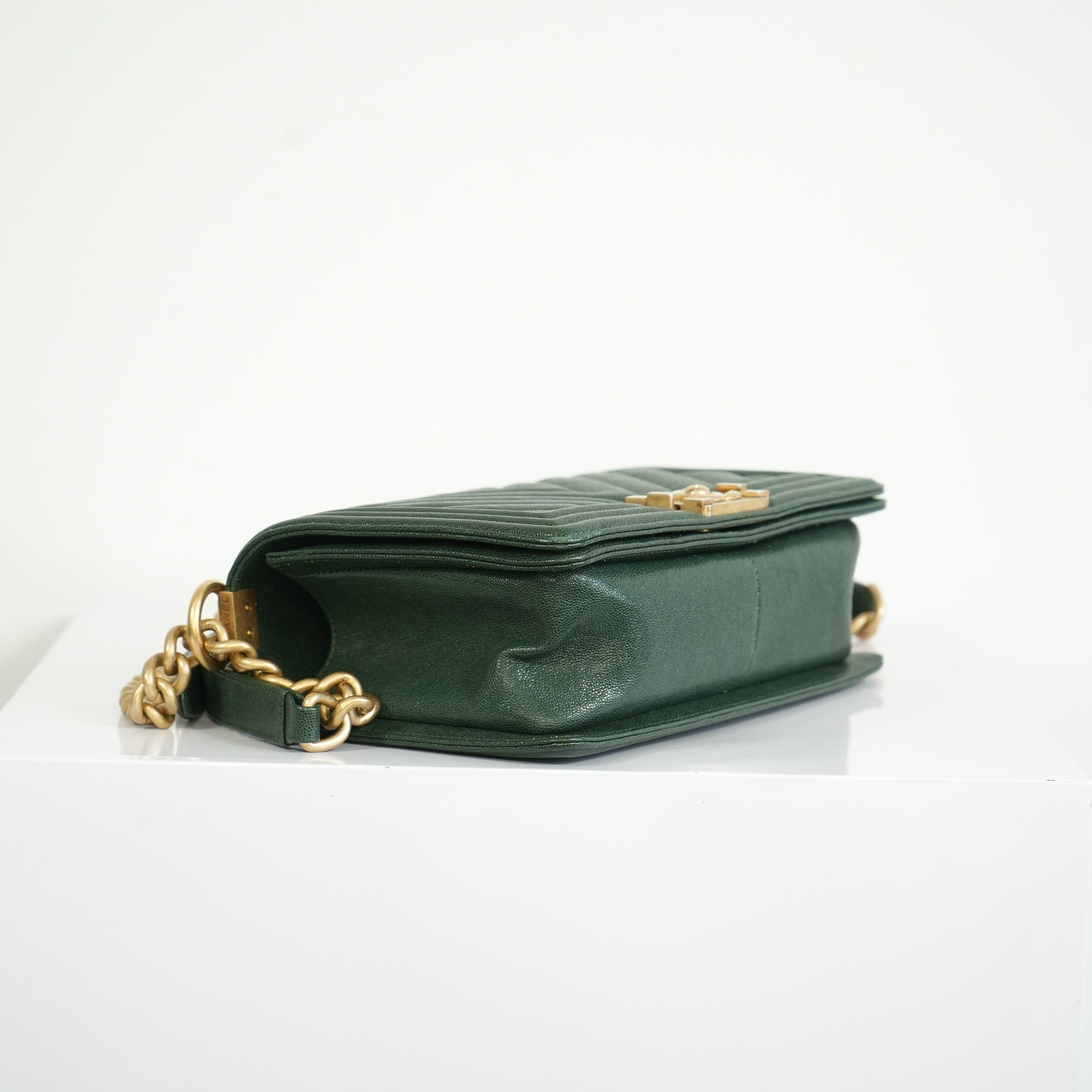 Chanel Dark Green Boy Bag