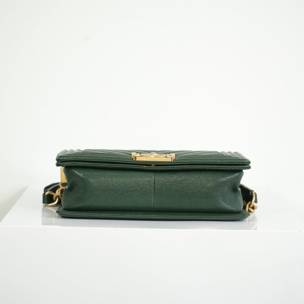 Chanel Dark Green Boy Bag