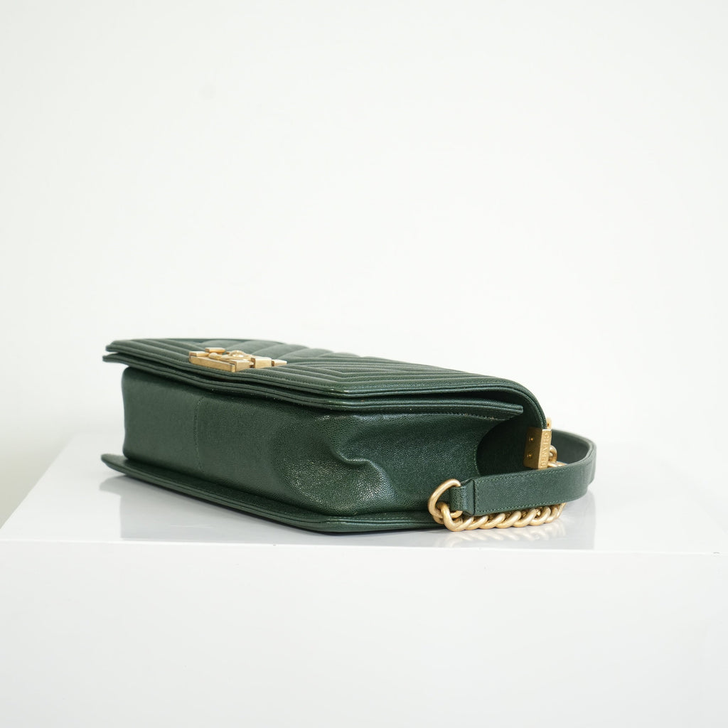 Chanel Dark Green Boy Bag