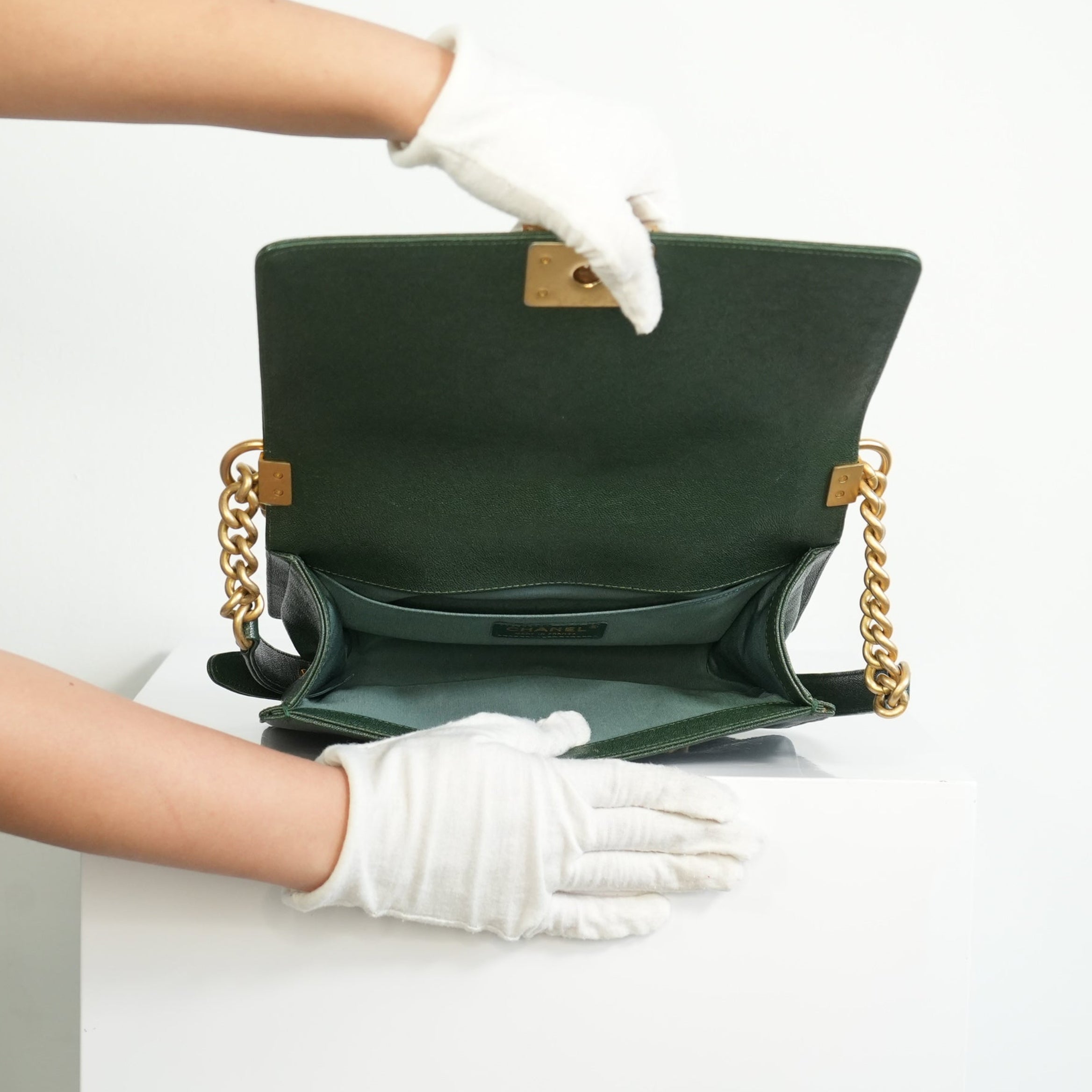Chanel Dark Green Boy Bag