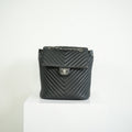 Chanel Black Chevron Lambskin Backpack