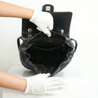 Chanel Black Chevron Lambskin Backpack