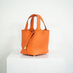 Hermes Picotin Lock 22 Orange Clemence Leather Bag w dust bag