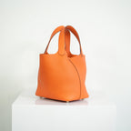 Hermes Picotin Lock 22 Orange Clemence Leather Bag w dust bag