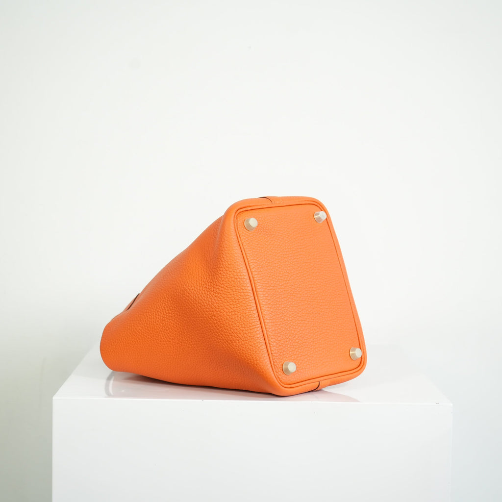 Hermes Picotin Lock 22 Orange Clemence Leather Bag w dust bag