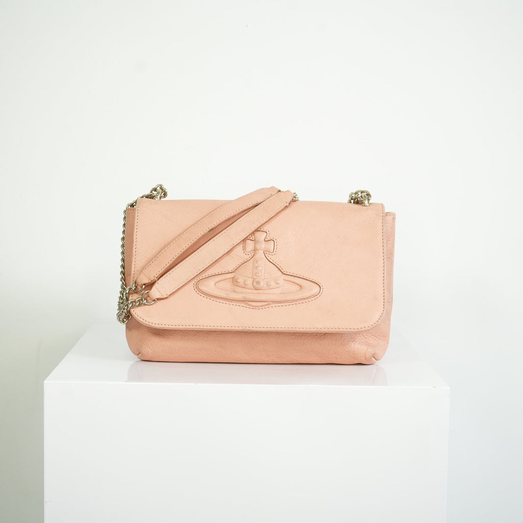 Vivienne Westwood Chelsea Blush Pink Leather Shoulder Bag