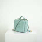 Chanel CC Filigree Light Blue Caviar Quilted Leather Vanity Case