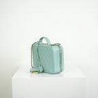 Chanel CC Filigree Light Blue Caviar Quilted Leather Vanity Case