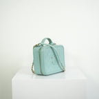 Chanel CC Filigree Light Blue Caviar Quilted Leather Vanity Case