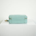 Chanel CC Filigree Light Blue Caviar Quilted Leather Vanity Case