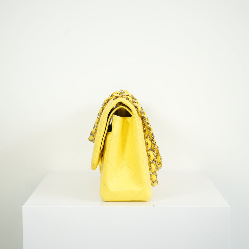Chanel Yellow Lambskin Jumbo Double Flap Bag Full Set