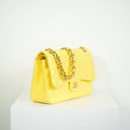 Chanel Yellow Lambskin Jumbo Double Flap Bag Full Set