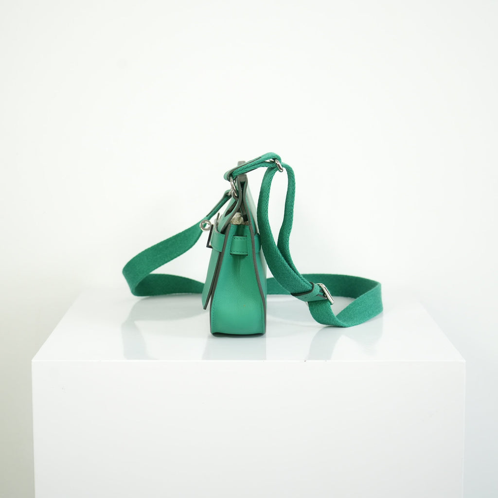 Hermes Mini Jypsiere Vibrant Green Palladium Harware w/ dust bag