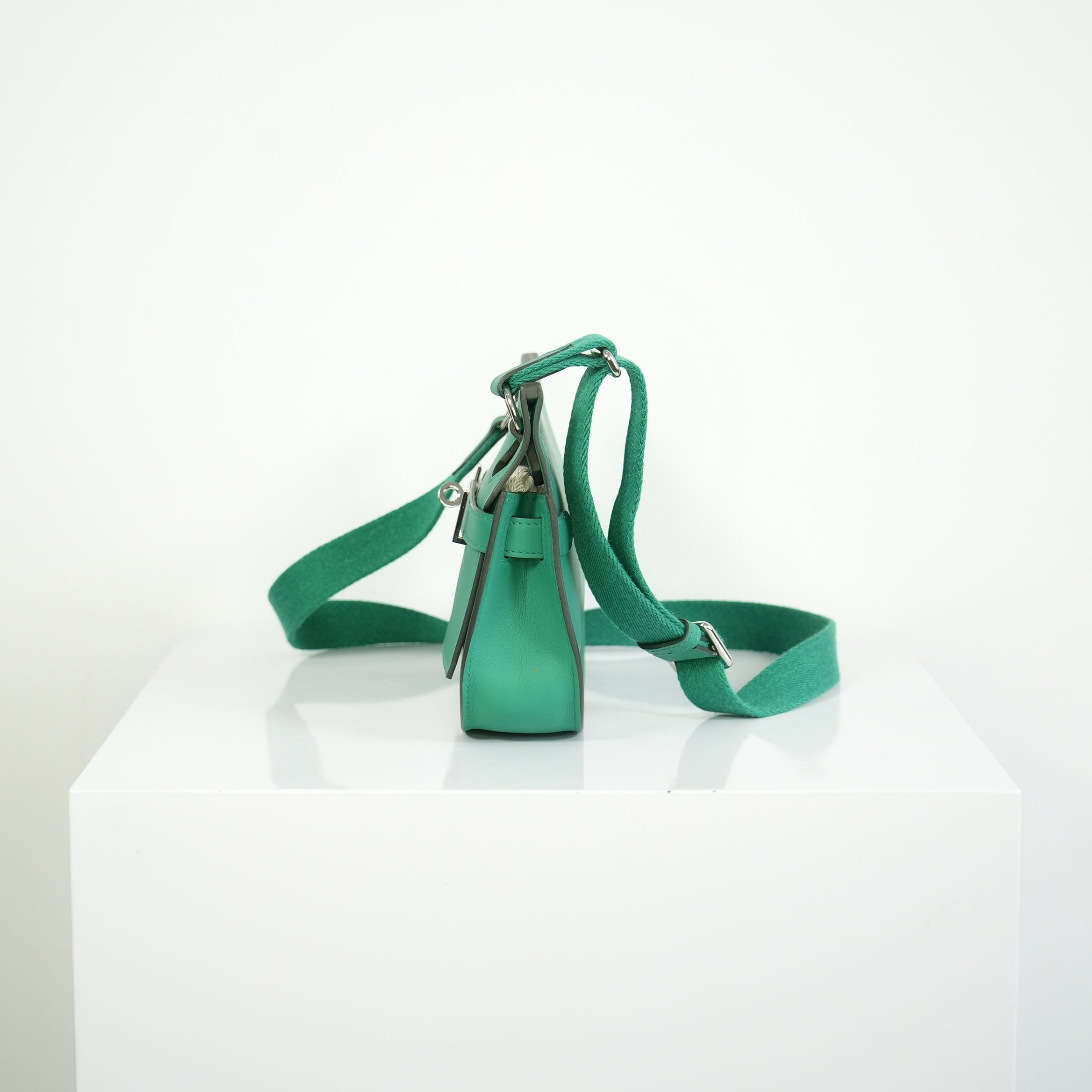 Hermes Mini Jypsiere Vibrant Green Palladium Harware w/ dust bag