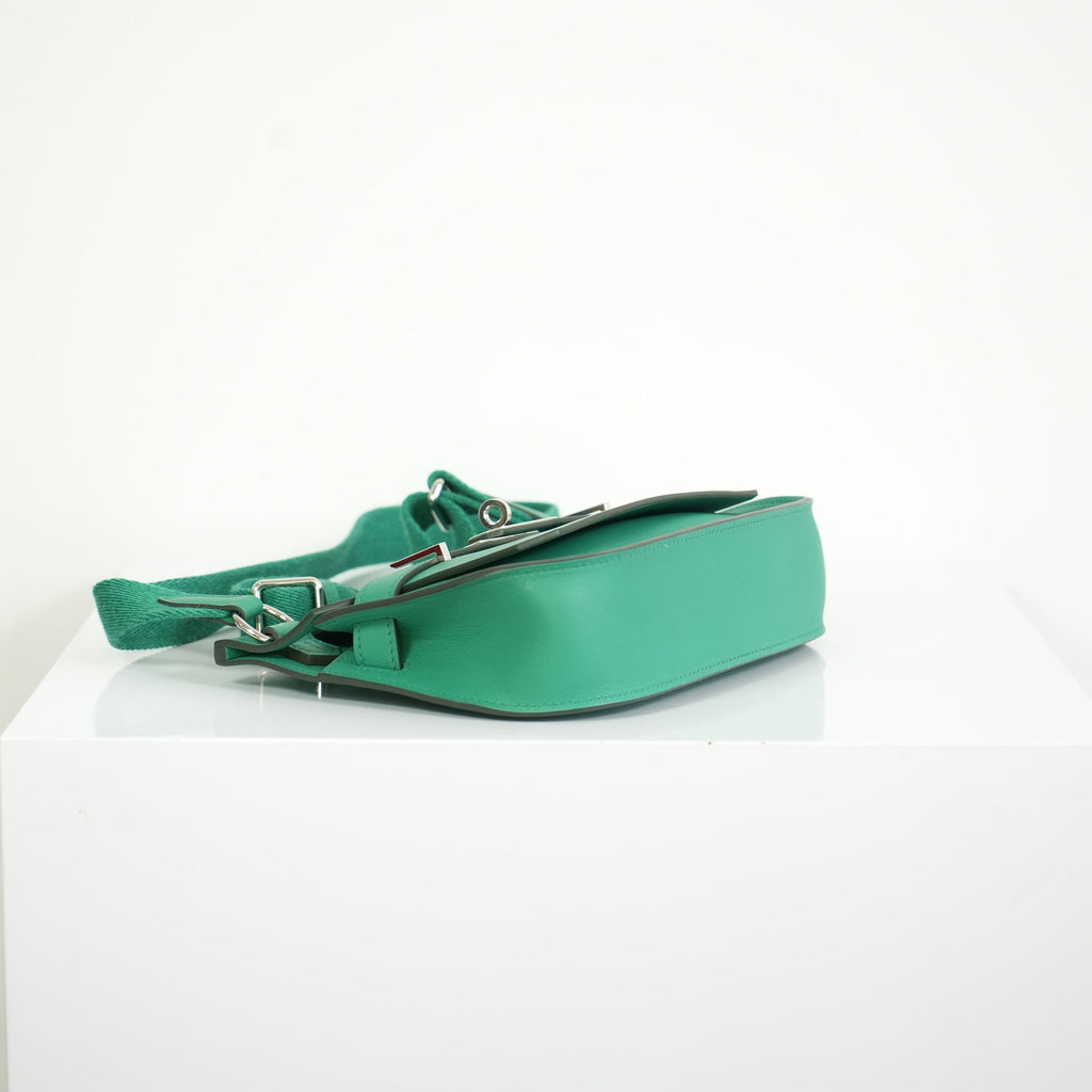 Hermes Mini Jypsiere Vibrant Green Palladium Harware w/ dust bag