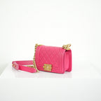 Chanel Small Pink Lambskin Boy Bag