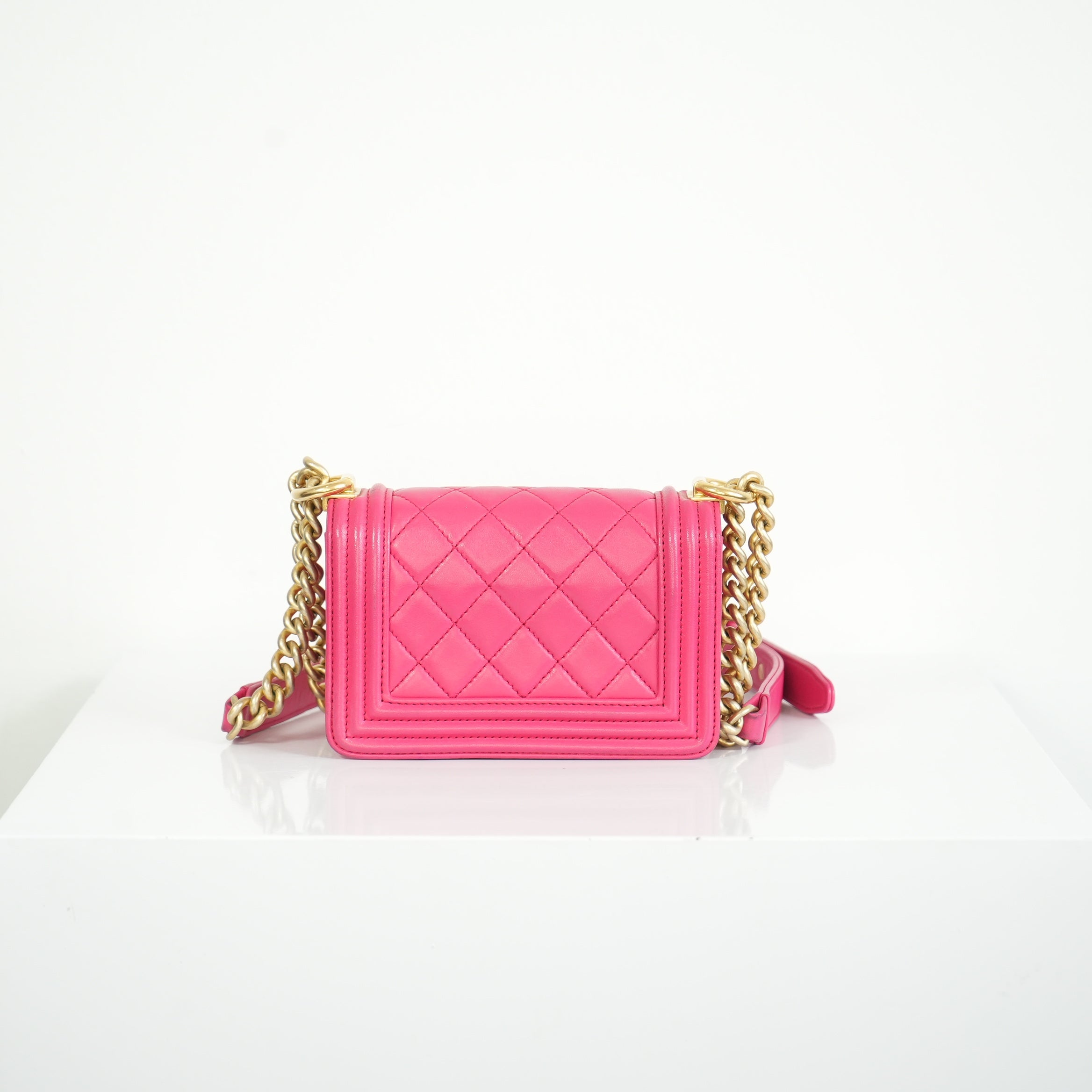 Chanel Small Pink Lambskin Boy Bag