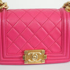 Chanel Small Pink Lambskin Boy Bag