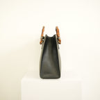 Gucci Diana Bamboo Black Top Handle Tote Bag w/ two straps, luggage tag and dust bag