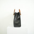 Gucci Diana Bamboo Black Top Handle Tote Bag w/ two straps, luggage tag and dust bag