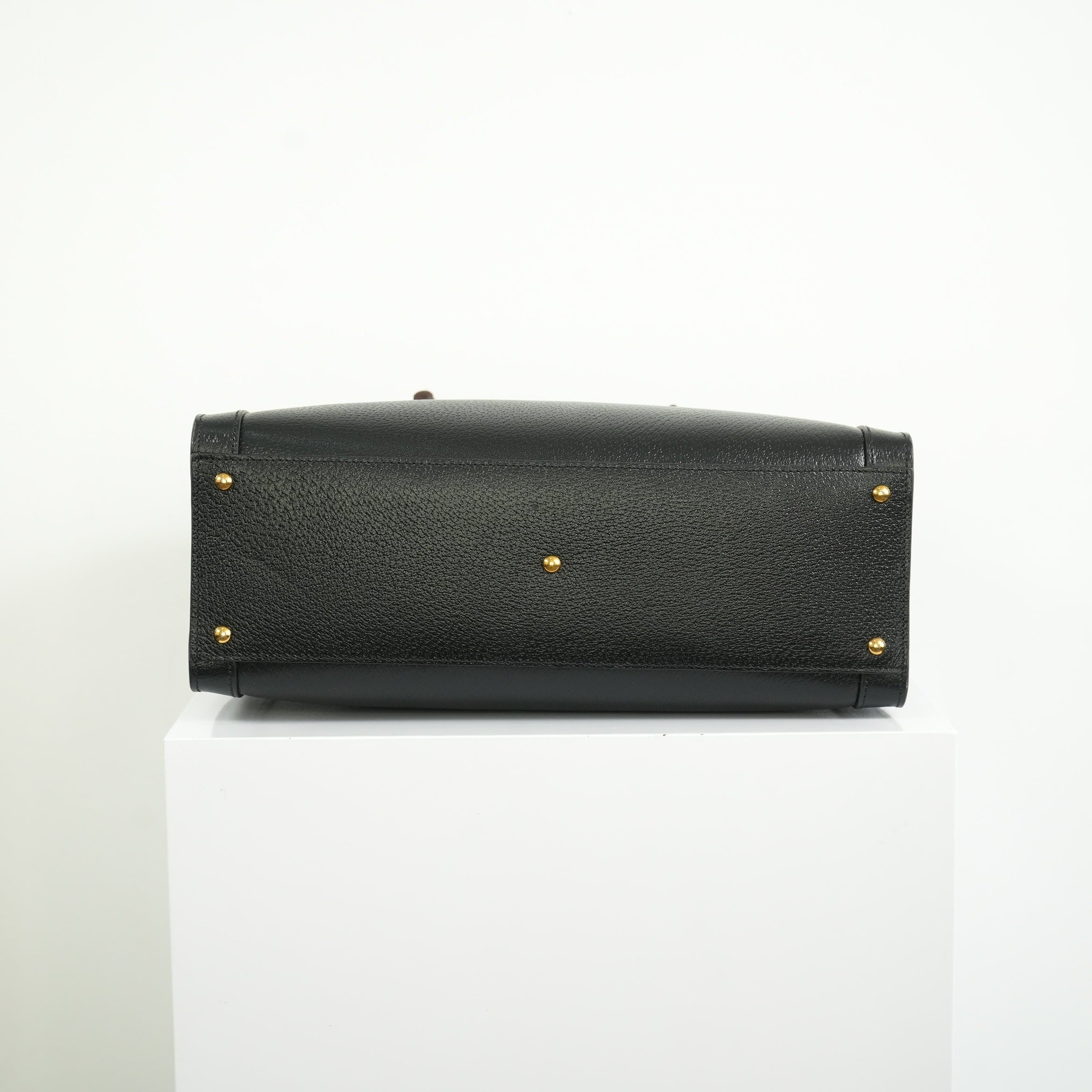 Gucci Diana Bamboo Black Top Handle Tote Bag w/ two straps, luggage tag and dust bag