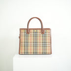 Burberry Tile Vintage Check Small Top Handle Tote