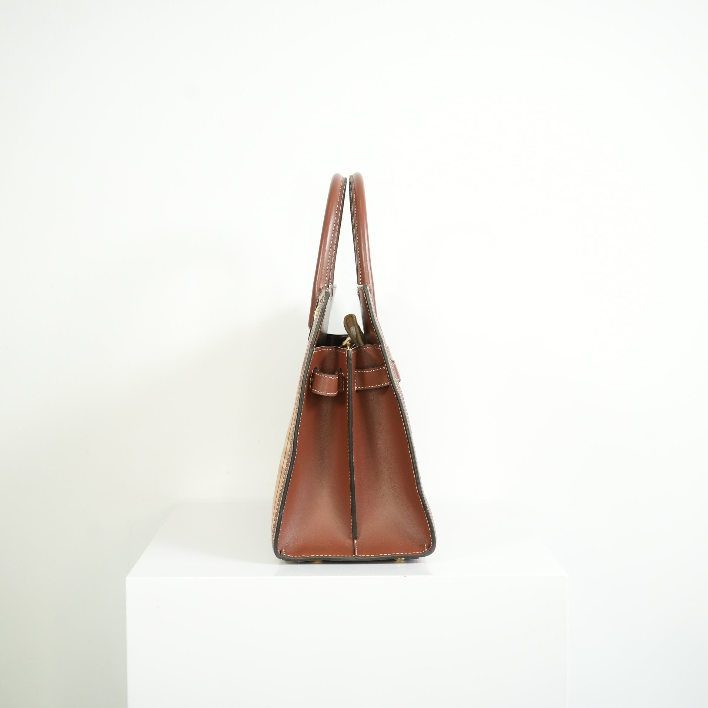Burberry Tile Vintage Check Small Top Handle Tote