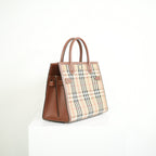 Burberry Tile Vintage Check Small Top Handle Tote