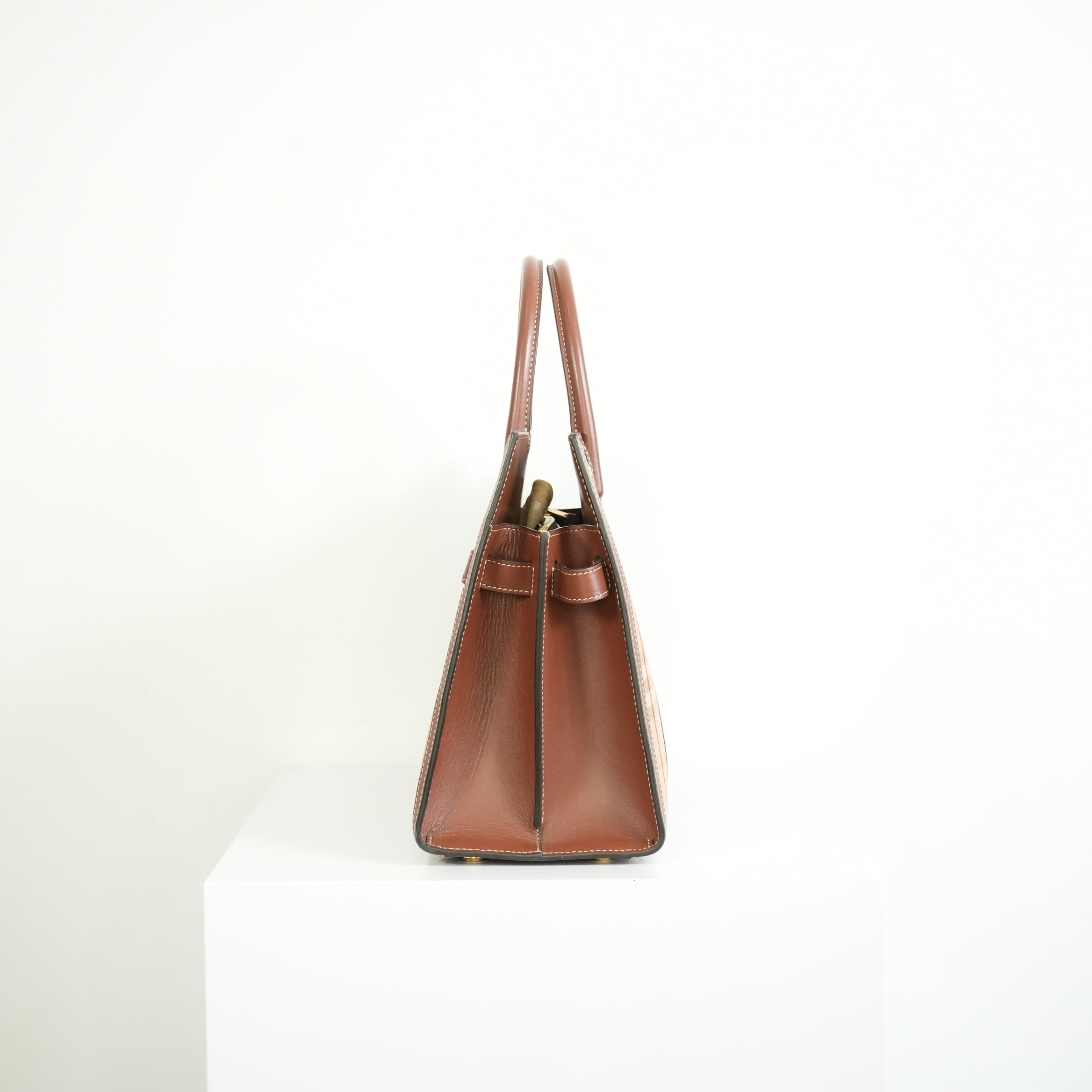 Burberry Tile Vintage Check Small Top Handle Tote