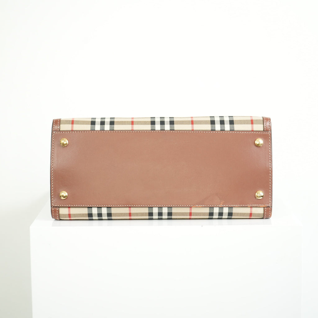 Burberry Tile Vintage Check Small Top Handle Tote