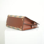 Burberry Tile Vintage Check Small Top Handle Tote