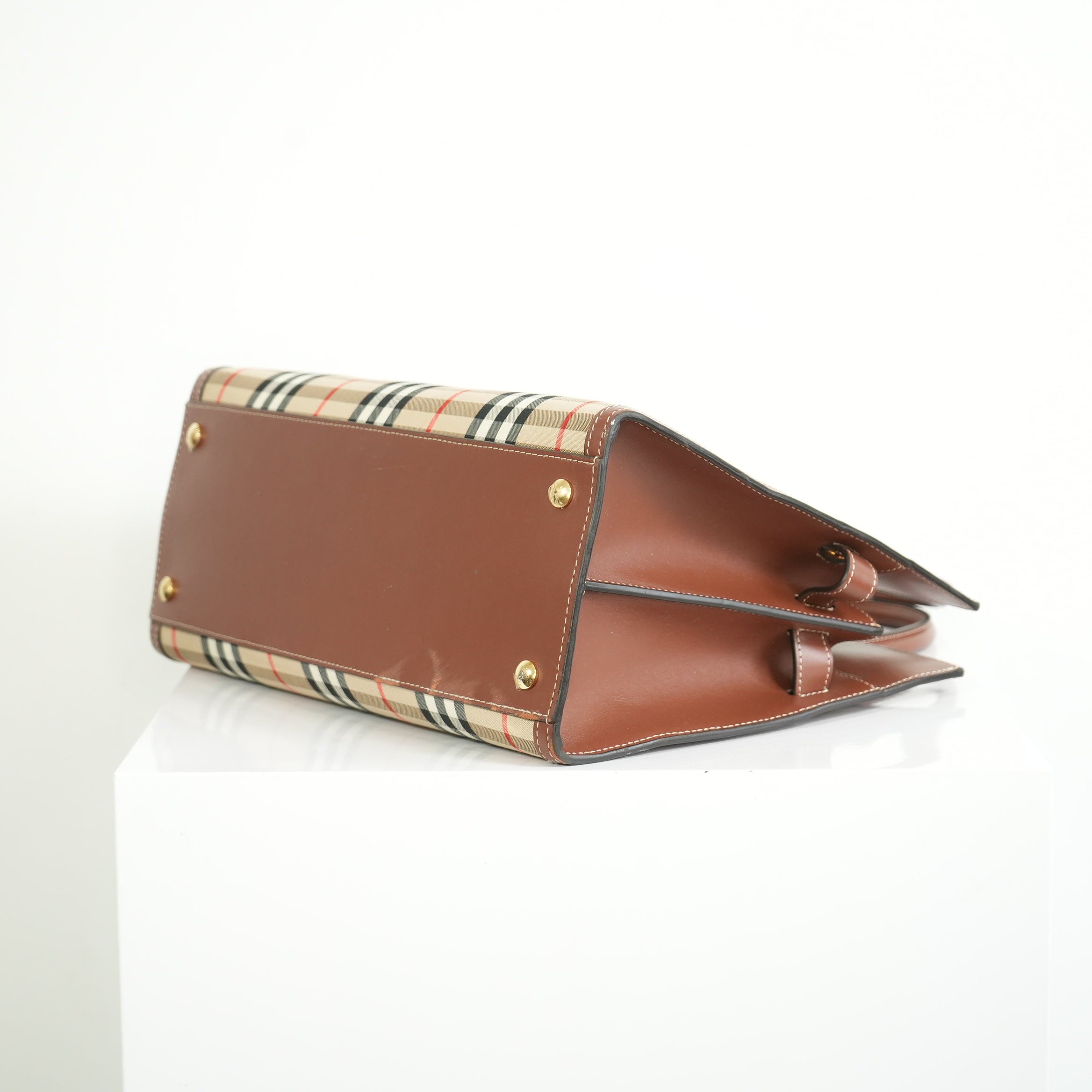 Burberry Tile Vintage Check Small Top Handle Tote