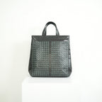 Bottega Veneta Intrecciato Black and Grey Leather Tote Bag