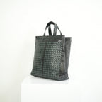 Bottega Veneta Intrecciato Black and Grey Leather Tote Bag