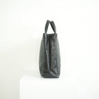 Bottega Veneta Intrecciato Black and Grey Leather Tote Bag