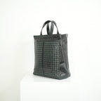 Bottega Veneta Intrecciato Black and Grey Leather Tote Bag