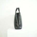 Bottega Veneta Intrecciato Black and Grey Leather Tote Bag