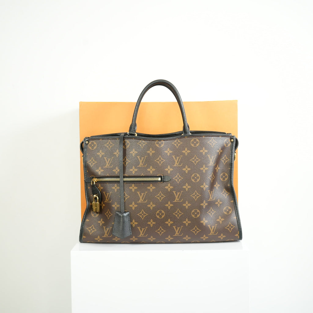 Louis Vuitton Popincourt MM Monogram Bag w/ Gold Padlock full set