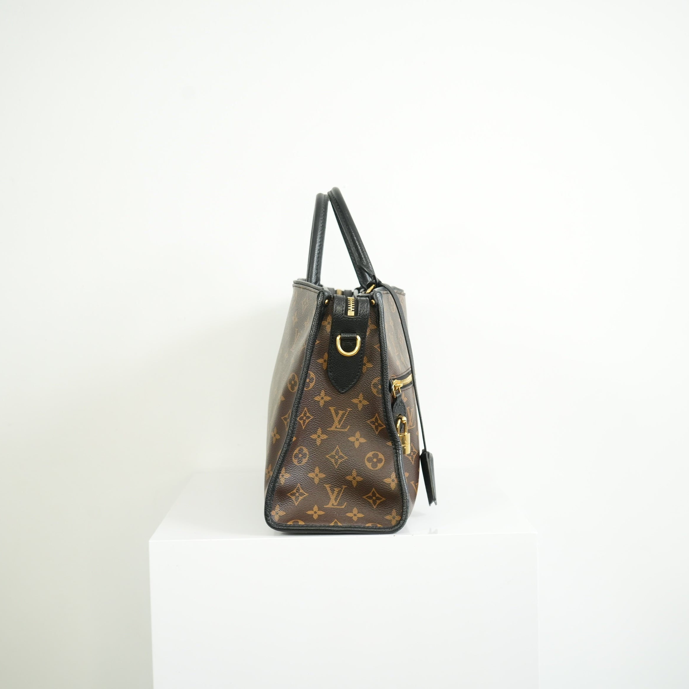 Louis Vuitton Popincourt MM Monogram Bag w/ Gold Padlock full set