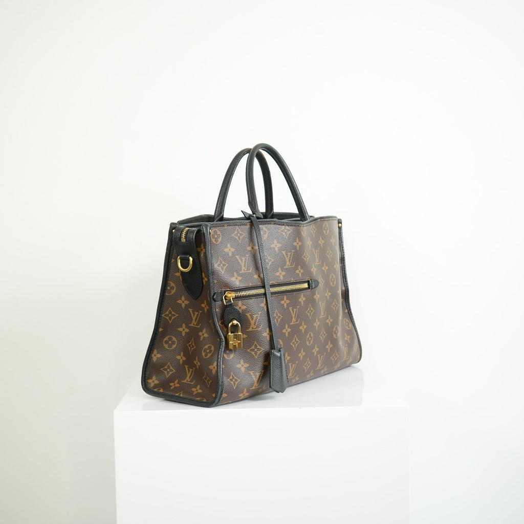 Louis Vuitton Popincourt MM Monogram Bag w/ Gold Padlock full set