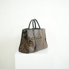 Louis Vuitton Popincourt MM Monogram Bag w/ Gold Padlock full set