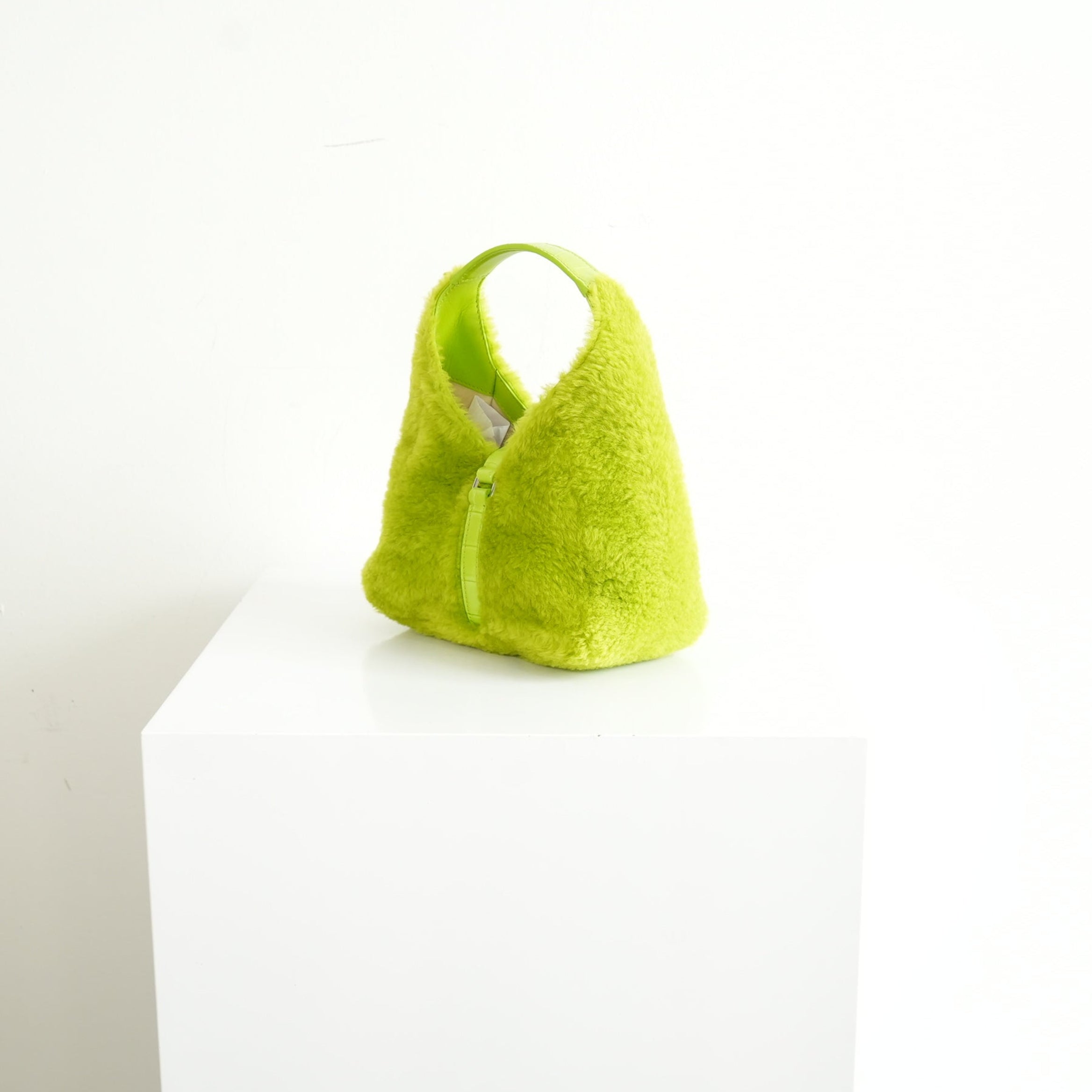 Givenchy Citrus Green Shearling Mini G-Hobo Bag