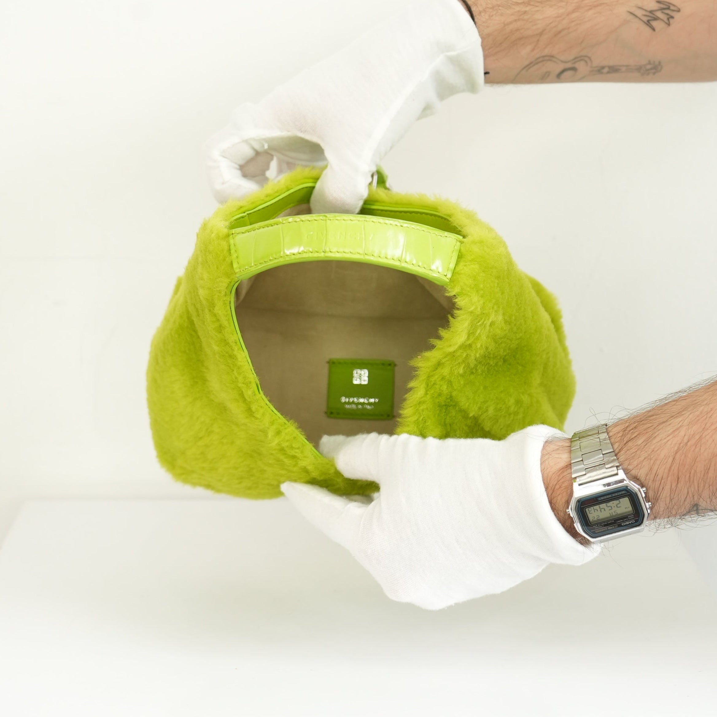 Givenchy Citrus Green Shearling Mini G-Hobo Bag